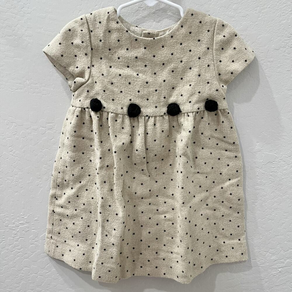 Zara Black Star Pom Short Sleeve Dress